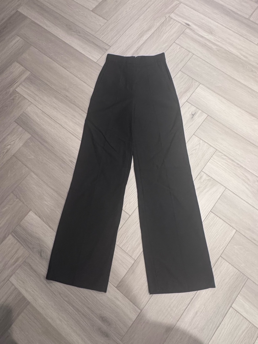 Mango Black High-Waist Wide-Leg Pants
